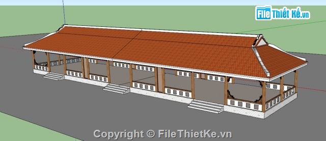 Cad, Su] Bản Vẽ Và Phối Cảnh Nhà Thờ Hội An Kích Thước 20.6X52.7